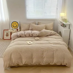 Parure de lit vichy cosy chic – Confort ultime et style campagne pour chambre douce et élégante