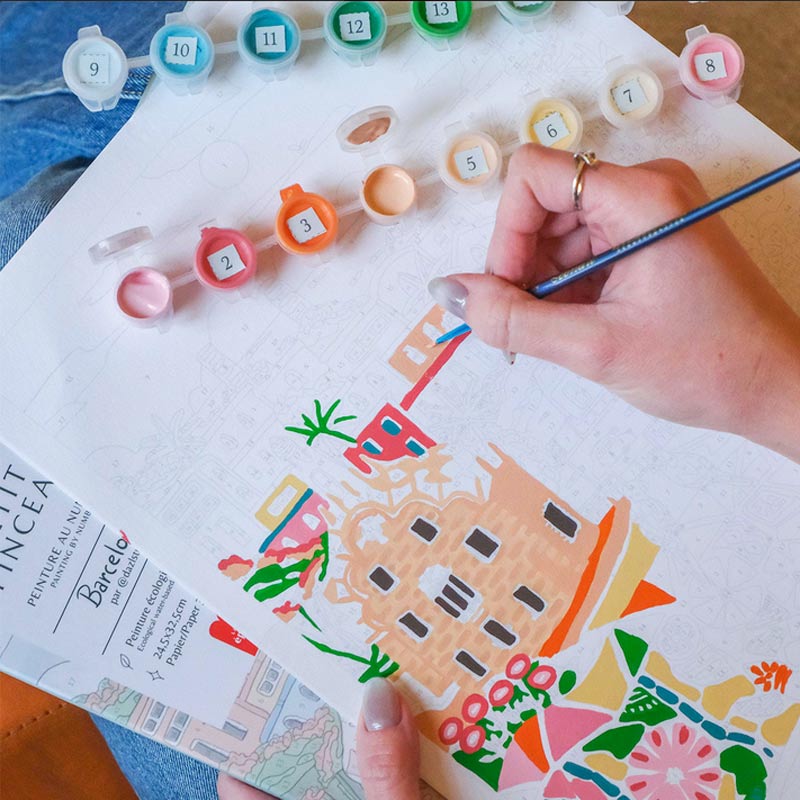 Set Peinture au Numéro Petit Pinceau, Barcelona – Image 3