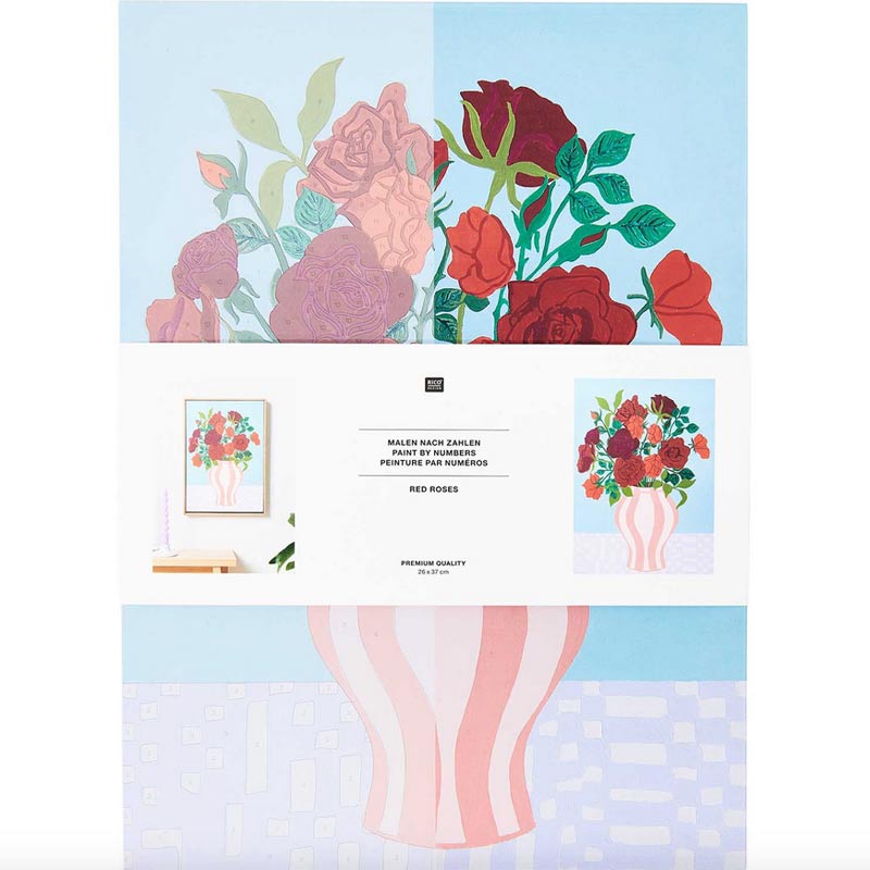 Coffret Peinture aux numéros, Roses rouges, Rico Design – Image 2