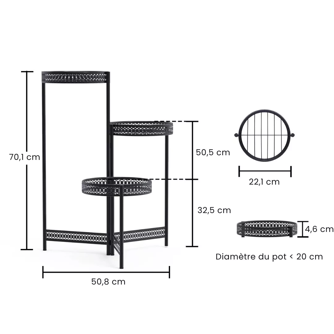 Porte-plantes extérieur en métal pliable – Design élégant, gain de place, parfait pour balcon ou terrasse – Image 9