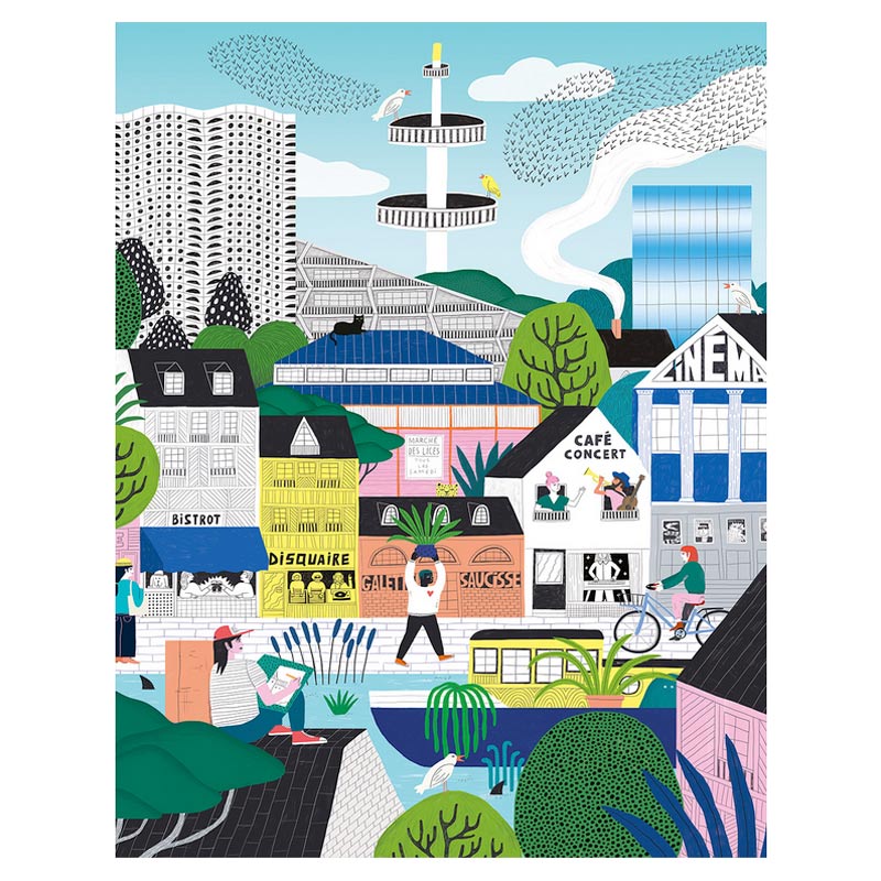 Puzzle 1000 pièces «Rennes City» Pieces & Peace