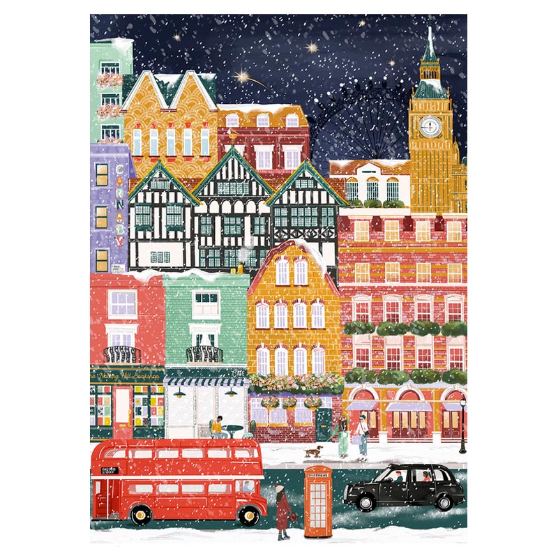 Puzzle 1000 pièces «Londres à Noël» Pieces & Peace