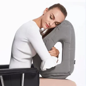 Repose tête gonflable pour siège avion – Voyagez confortablement sans douleur cervicale – Compact et facile à transporter