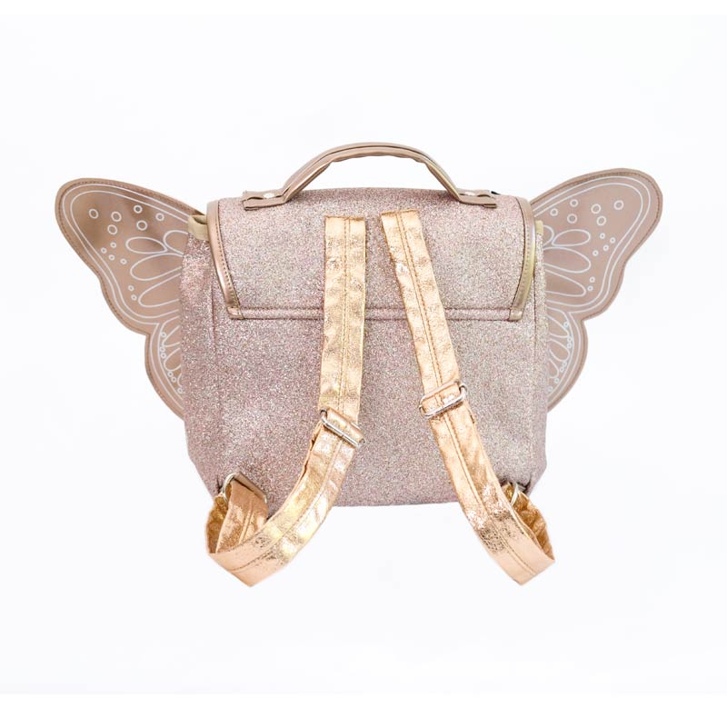 Petit sac à dos ailé Papillon, cuivre pailleté, Caramel & Cie – Image 3