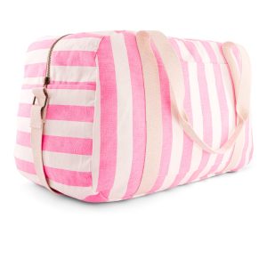 Sac à langer ou week-end, Rayure rose fluo, Rose in April