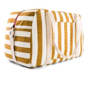 Sac à langer ou week-end, Rayure Caramel, Rose in April