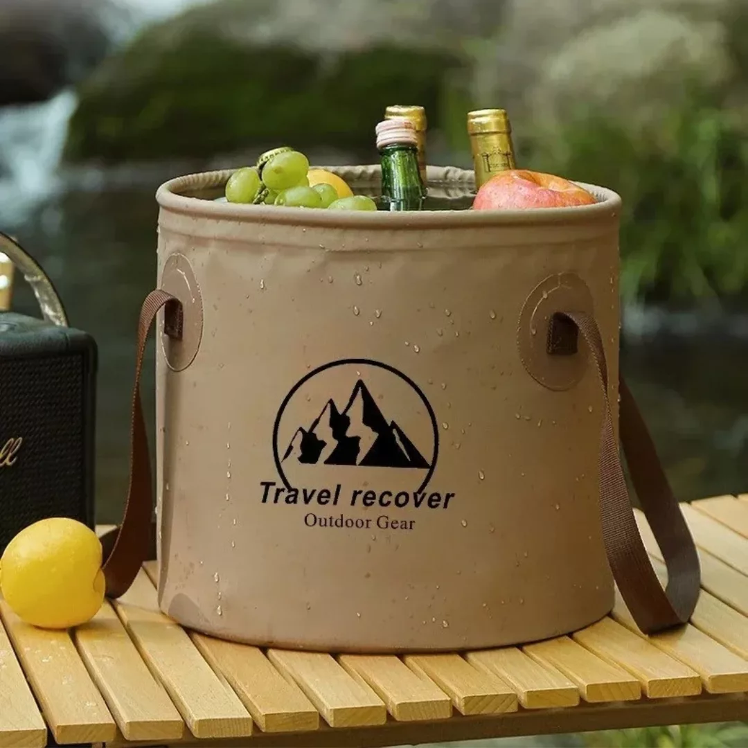 Seau pliable étanche pour camping – Gain de place ultra-pratique pour randonnées, voyages et pêche