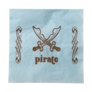 Sachet de 20 serviettes en papier bleues Pirates