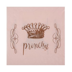 Sachet de 20 serviettes roses Princesse