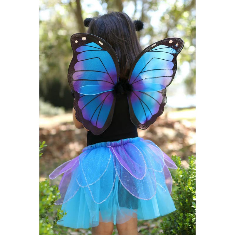 Set Papillon Bleu de Minuit, jupe tutu + Ailes + serre-tête, Great Pretenders – Image 2