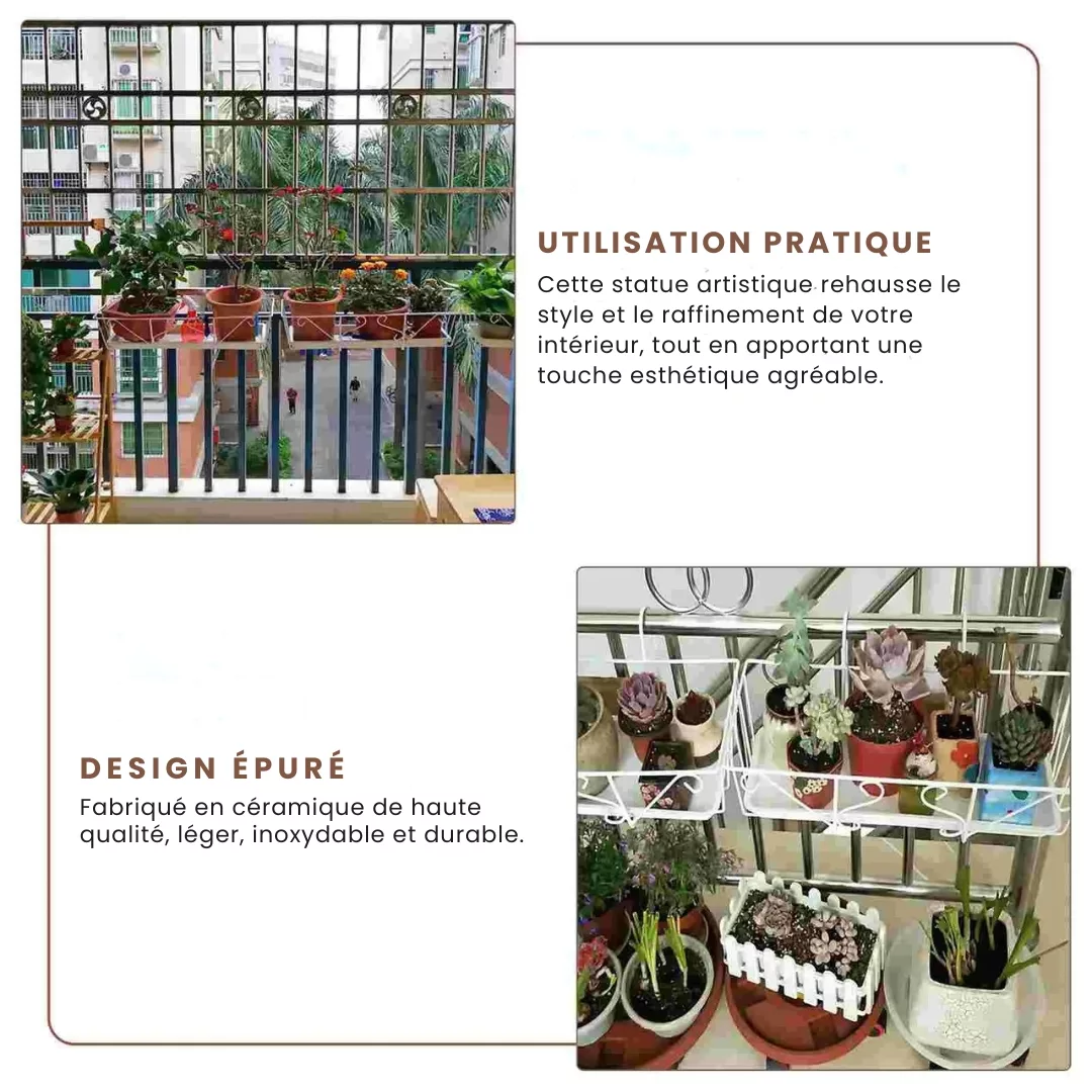 Support pour pots suspendus extérieur balcon – Gagnez de la place et sublimez vos plantes en hauteur – Image 5