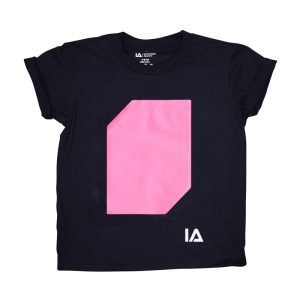 T-shirt enfant phosphorescent et led, Noir/rose