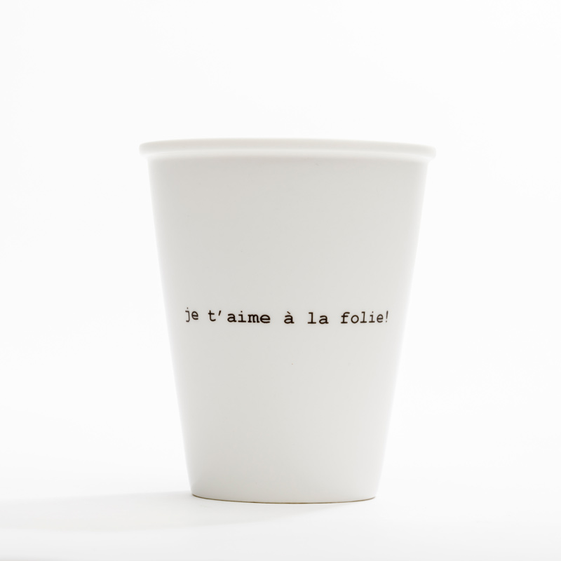 Tasse porcelaine Helen B, Je t’aime à la folie