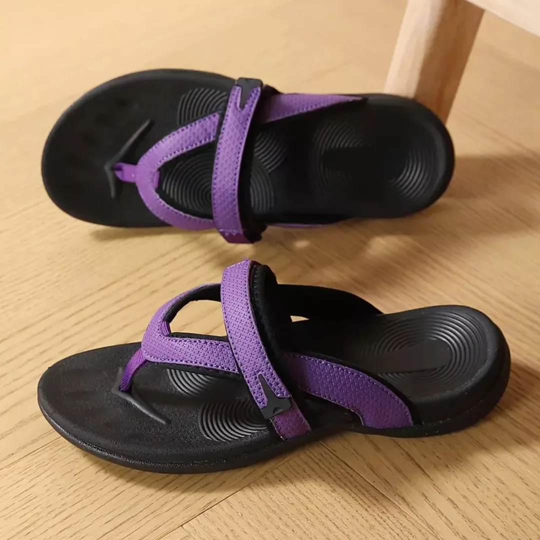 Tongs ergonomiques femme confort été – Semelle souple antidérapante pour marche facile et pieds légers – Image 3