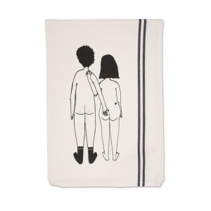 Torchon de cuisine coton Couple Nu de dos, Helen B