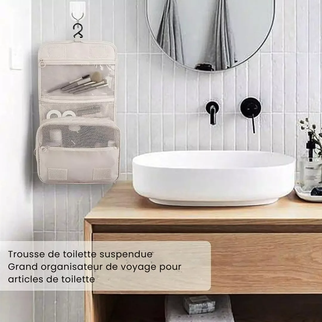 Trousse de toilette suspendue voyage imperméable – Gain de place et accessoires secs en toutes circonstances – Image 3