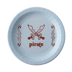 Lot de 6 assiettes bleues Pirates