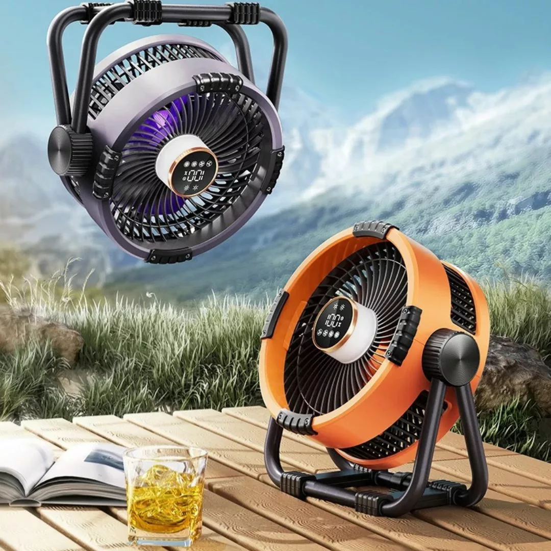 Ventilateur led lumineux portatif pour jardin fête – Ambiance magique et fraîcheur instantanée en extérieur – Image 9